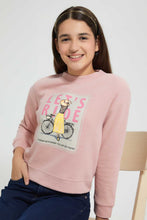 Load image into Gallery viewer, Redtag-Pink-Photographic-Highneck-Brushed-Sweatshirt-Sweatshirts-Senior-Girls-9 to 14 Years

