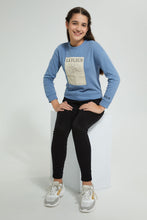 Load image into Gallery viewer, Redtag-Blue-Photographic-Highneck-Brushed-Sweatshirt-Sweatshirts-Senior-Girls-9 to 14 Years

