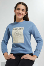 Load image into Gallery viewer, Redtag-Blue-Photographic-Highneck-Brushed-Sweatshirt-Sweatshirts-Senior-Girls-9 to 14 Years
