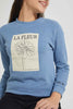 Redtag-Blue-Photographic-Highneck-Brushed-Sweatshirt-Sweatshirts-Senior-Girls-9 to 14 Years