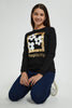 Redtag-Black-L/S-Girly-Print-T-Shirt-Long-Sleeves-Senior-Girls-9 to 14 Years