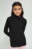 Redtag-Black-Highneck-Rib-Top-Long-Sleeves-Senior-Girls-9 to 14 Years