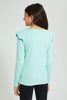 Mint Ruffled Ribbed Top