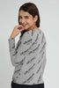 Redtag-Long-Sleeve-Front-Knot-Jacquard-Top-All-Over-Prints-Senior-Girls-9 to 14 Years