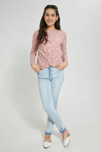 Load image into Gallery viewer, Redtag-L/S-Front-Knot-Jacquard-Top-Long-Sleeves-Senior-Girls-9 to 14 Years
