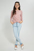 Redtag-L/S-Front-Knot-Jacquard-Top-Long-Sleeves-Senior-Girls-9 to 14 Years
