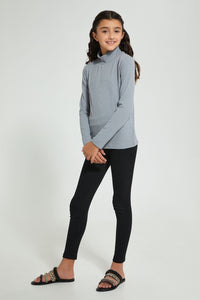 Grey Turtle Neck Top