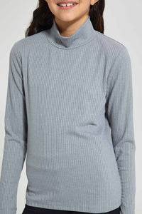 Grey Turtle Neck Top