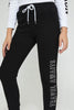 Redtag-Black-Brushed-Jogger-Pant-With-Print-Cargo-Pants-Senior-Girls-9 to 14 Years