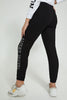 Redtag-Black-Brushed-Jogger-Pant-With-Print-Cargo-Pants-Senior-Girls-9 to 14 Years