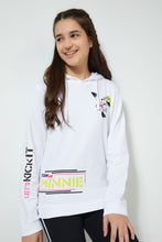 Load image into Gallery viewer, Redtag-White-Minnie-Mouse-Hooded-Sweatshirt-Sweatshirts-Senior-Girls-9 to 14 Years

