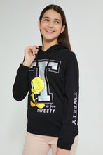 تنزيل الصورة على معرض الصور، Redtag-Black-Tweety-Hooded-SweaT-Shirts-Sweatshirts-Senior-Girls-9 to 14 Years
