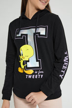 تنزيل الصورة على معرض الصور، Redtag-Black-Tweety-Hooded-SweaT-Shirts-Sweatshirts-Senior-Girls-9 to 14 Years
