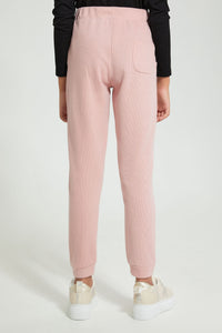 Redtag-Pink-Brushed-Jogger-Pant-With-Print-Cargo-Pants-Senior-Girls-9 to 14 Years