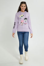 Load image into Gallery viewer, Redtag-Purple-Power-Puff-Girls-Hooded-Sweatshirt-Sweatshirts-Senior-Girls-9 to 14 Years
