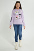 Redtag-Purple-Power-Puff-Girls-Hooded-Sweatshirt-Sweatshirts-Senior-Girls-9 to 14 Years