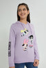 Redtag-Purple-Power-Puff-Girls-Hooded-Sweatshirt-Sweatshirts-Senior-Girls-9 to 14 Years