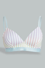 Load image into Gallery viewer, Redtag-White-Stripe-Printed-Non-Wired-Bra-With-Elastic-Colour:White,-Filter:Women's-Clothing,-New-In,-New-In-Women,-Non-Sale,-S22A,-Section:Women,-Women-Bras-Women's-
