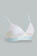 Load image into Gallery viewer, Redtag-White-Stripe-Printed-Non-Wired-Bra-With-Elastic-Colour:White,-Filter:Women's-Clothing,-New-In,-New-In-Women,-Non-Sale,-S22A,-Section:Women,-Women-Bras-Women's-
