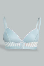 Load image into Gallery viewer, Redtag-White-Stripe-Printed-Non-Wired-Bra-With-Elastic-Colour:White,-Filter:Women's-Clothing,-New-In,-New-In-Women,-Non-Sale,-S22A,-Section:Women,-Women-Bras-Women's-
