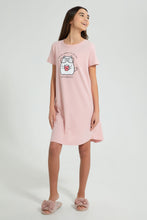 Load image into Gallery viewer, Redtag-Pink-Cat-Chest-Print-NighT-Shirt-Nightshirts-Senior-Girls-9 to 14 Years
