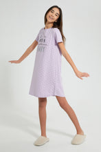 Load image into Gallery viewer, Redtag-Purple-Polka-Dots-Print-NighT-Shirt-Nightshirts-Senior-Girls-9 to 14 Years
