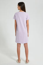 Load image into Gallery viewer, Redtag-Purple-Polka-Dots-Print-NighT-Shirt-Nightshirts-Senior-Girls-9 to 14 Years
