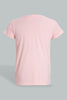Redtag-Pink/Black-Tea-Chest-Print-Top-And-Pink/White-Overall-Star-Print-Pjset-Pyjama-Sets-Senior-Girls-9 to 14 Years