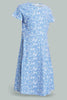 Redtag-Blue-Floral-Girls-Senior-Skater-Dress-Dresses-Senior-Girls-9 to 14 Years