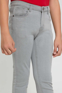 Redtag-Grey-Basic-365-Jean-Jeans-Slim-Fit-Senior-Boys-9 to 14 Years