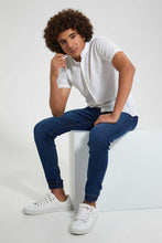 Load image into Gallery viewer, Redtag-Navy-Pull-On-Jeans-With-Waistband-Jeans-Regular-Fit-Senior-Boys-9 to 14 Years
