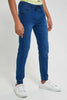 Redtag-Navy-Jeans-With-Waistband-Jeans-Regular-Fit-Senior-Boys-9 to 14 Years