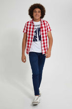 Load image into Gallery viewer, Redtag-Navy-Pull-On-Jeans-Jeans-Regular-Fit-Senior-Boys-9 to 14 Years
