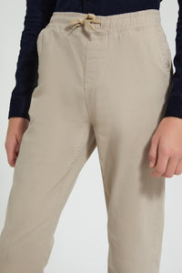 Redtag-Beige-Pull-On-Trouser-Joggers-Senior-Boys-9 to 14 Years