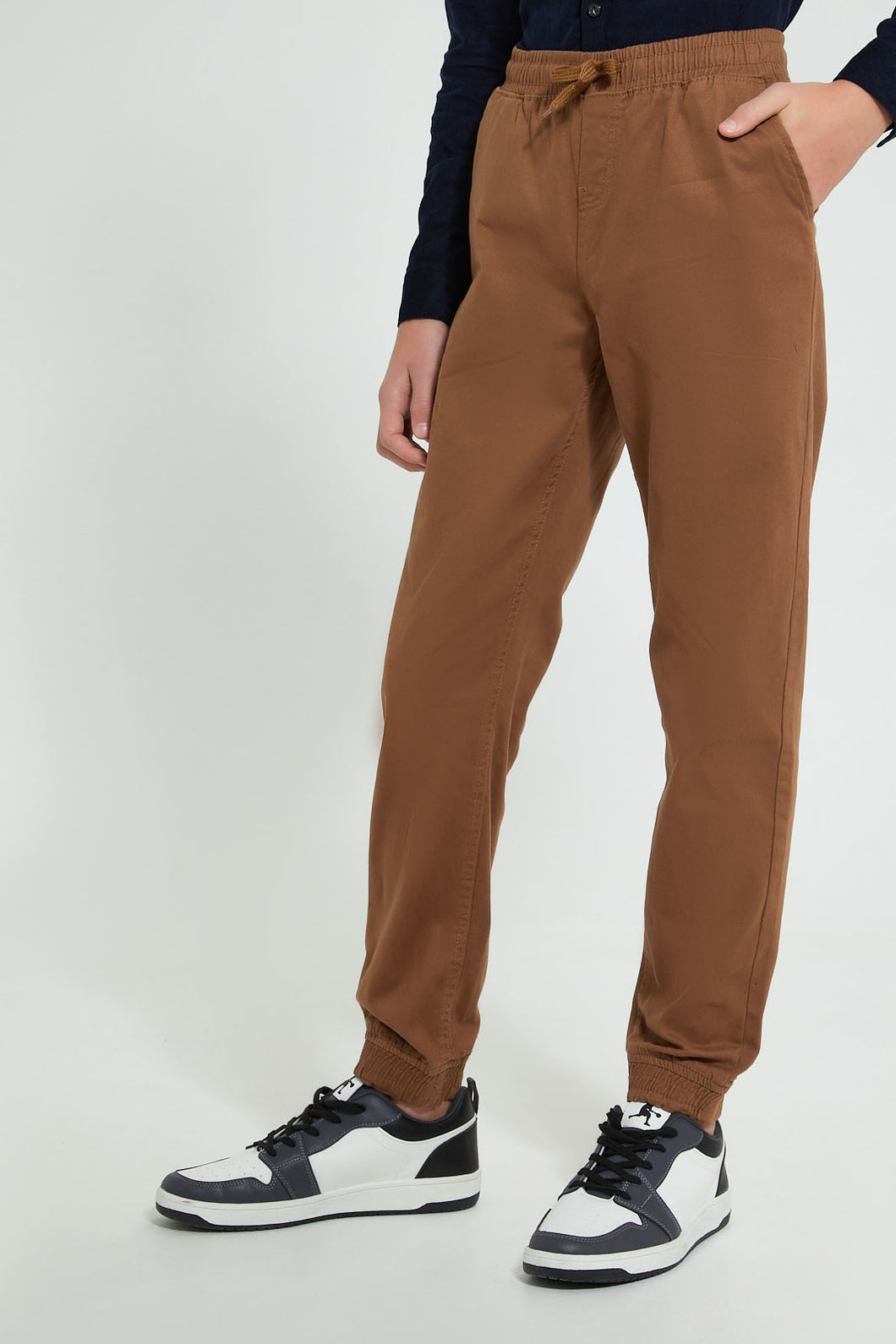 Redtag-Brown-Jogger-Trouser-Joggers-Senior-Boys-9 to 14 Years