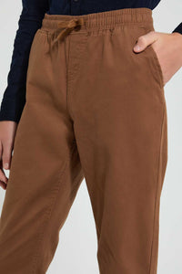 Redtag-Brown-Jogger-Trouser-Joggers-Senior-Boys-9 to 14 Years