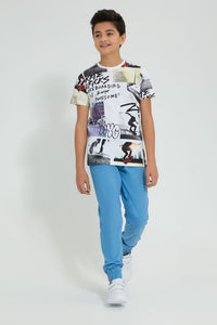 Redtag-Blue-Jogger-Trouser-Joggers-Senior-Boys-9 to 14 Years