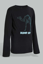 Load image into Gallery viewer, Redtag-Black-Camel-Print-Long-Sleeve-Tshirt-All-Over-Prints-Boys-2 to 8 Years
