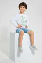 Load image into Gallery viewer, Redtag-White-Cactus-Print-Long-Sleeve-T-Shirt-Graphic-Prints-Boys-2 to 8 Years
