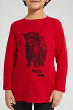 Load image into Gallery viewer, Redtag-Red-Yak-Print-Long-Sleeve-T-Shirt-Graphic-Prints-Boys-2 to 8 Years
