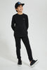 Redtag-Black-Pique-SweaT-Shirt-Sweatshirts-Senior-Boys-9 to 14 Years