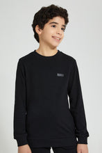 تنزيل الصورة على معرض الصور، Redtag-Black-Pique-SweaT-Shirt-Sweatshirts-Senior-Boys-9 to 14 Years
