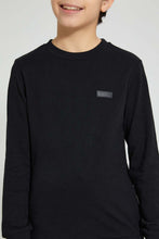 تنزيل الصورة على معرض الصور، Redtag-Black-Pique-SweaT-Shirt-Sweatshirts-Senior-Boys-9 to 14 Years
