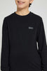 Redtag-Black-Pique-SweaT-Shirt-Sweatshirts-Senior-Boys-9 to 14 Years
