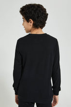 تنزيل الصورة على معرض الصور، Redtag-Black-Pique-SweaT-Shirt-Sweatshirts-Senior-Boys-9 to 14 Years
