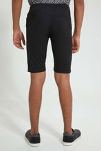 تنزيل الصورة على معرض الصور، Redtag-Black-Pull-On-Trouser-Short-Chino-Shorts-Senior-Boys-9 to 14 Years
