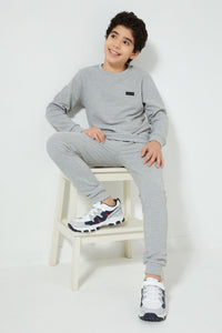 Redtag-Grey-Pique-SweaT-Shirt-Sweatshirts-Senior-Boys-9 to 14 Years