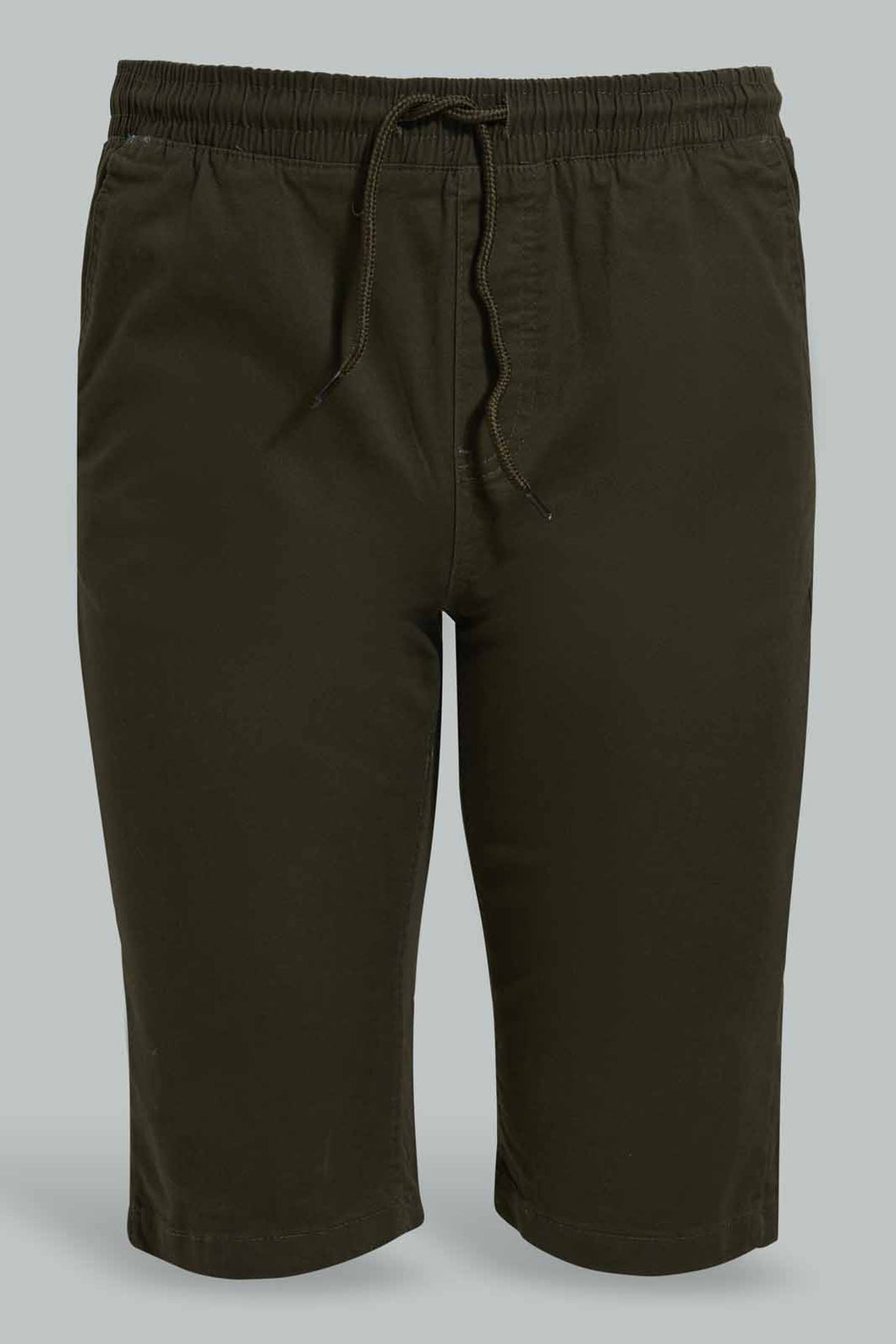 Redtag-Olive-Pull-On-Trouser-Short-Pull-On-Shorts-Senior-Boys-9 to 14 Years