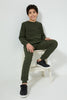 Redtag-Olive-Pique-SweaT-Shirt-Sweatshirts-Senior-Boys-9 to 14 Years