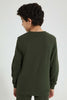 Redtag-Olive-Pique-SweaT-Shirt-Sweatshirts-Senior-Boys-9 to 14 Years
